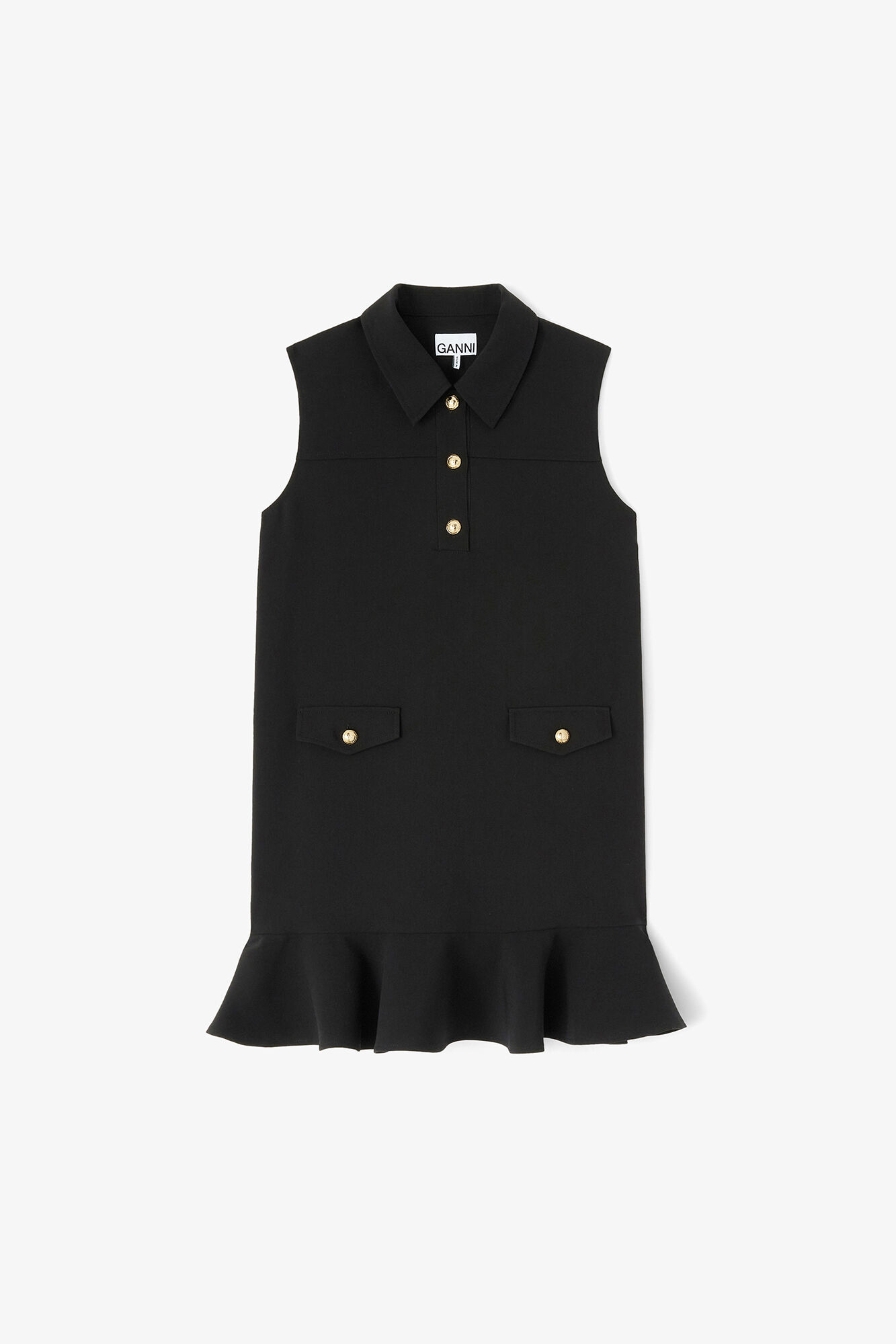 Black Black Twill Suiting Mini Dress | GANNI (Global) JP