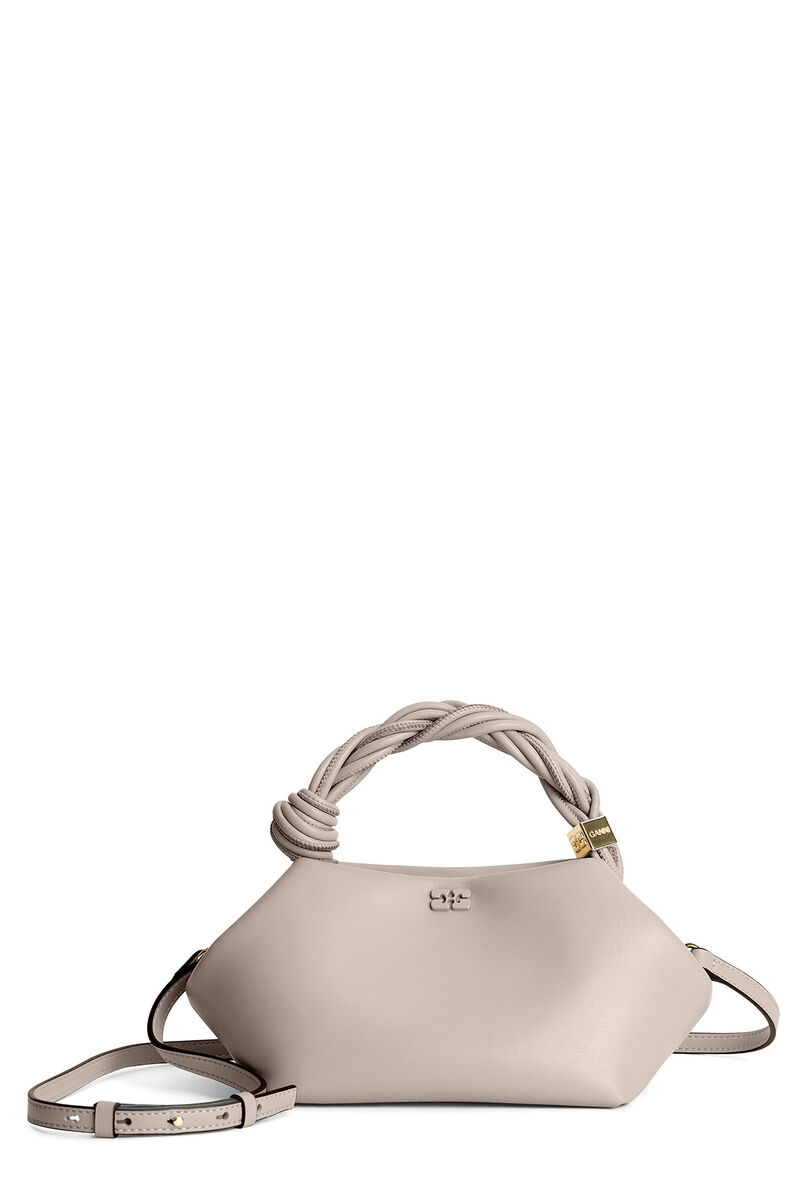 Light Grey Small GANNI Bou Bag, Polyester, in colour Oyster Gray - 6 - GANNI