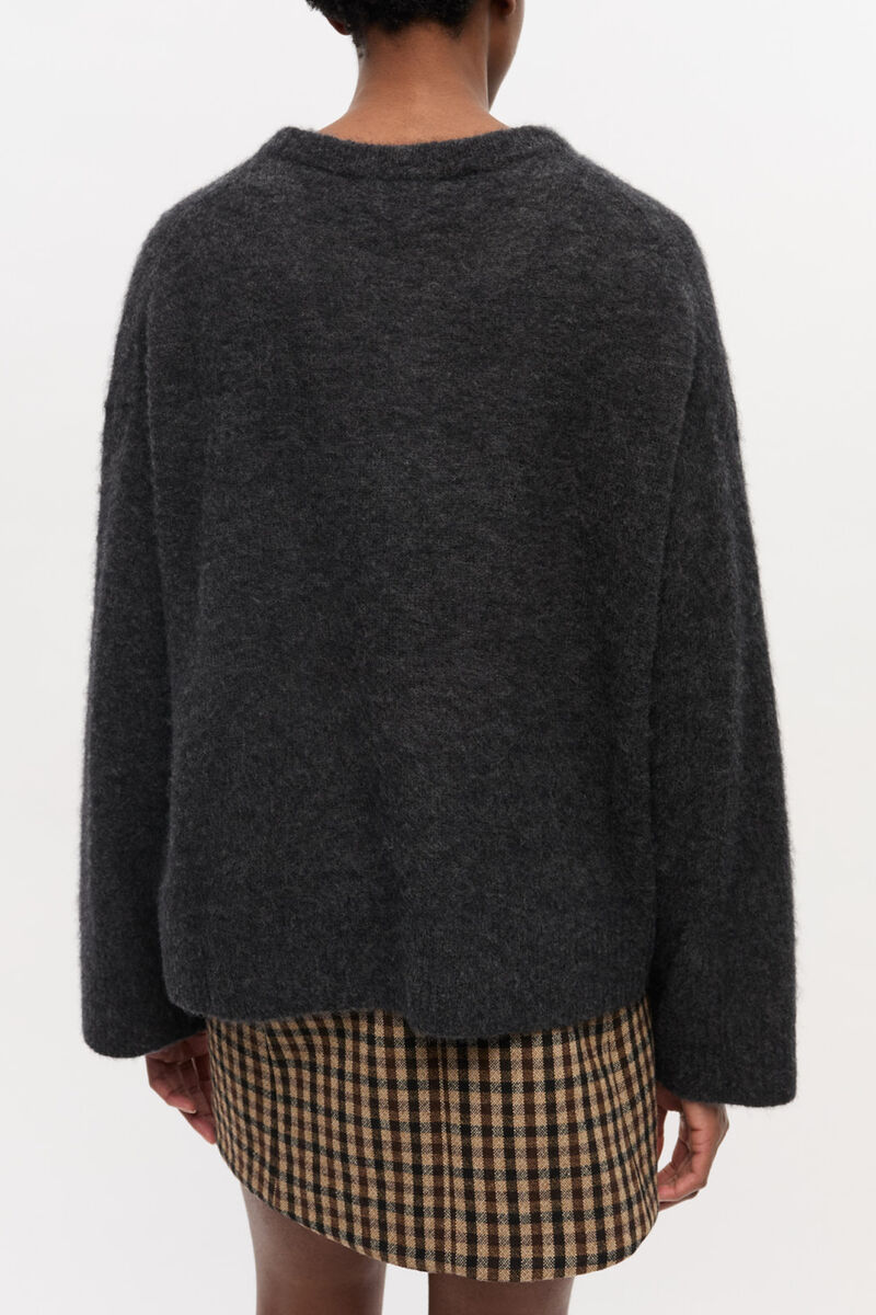 Black Banana Graphic Jumper, Alpaca, in colour Phantom - 4 - GANNI