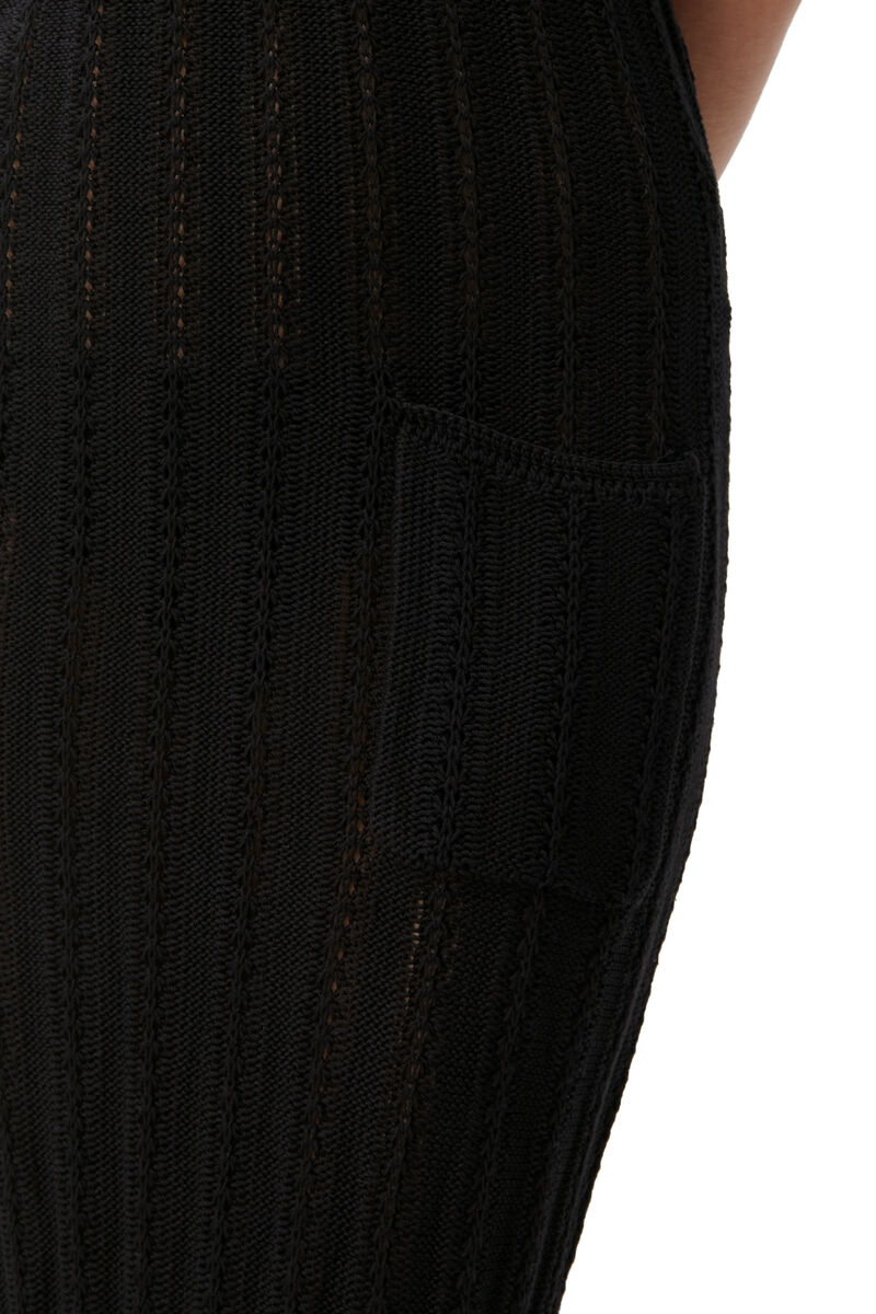 Strikket halter-midikjole, Polyamide, in colour Black - 4 - GANNI