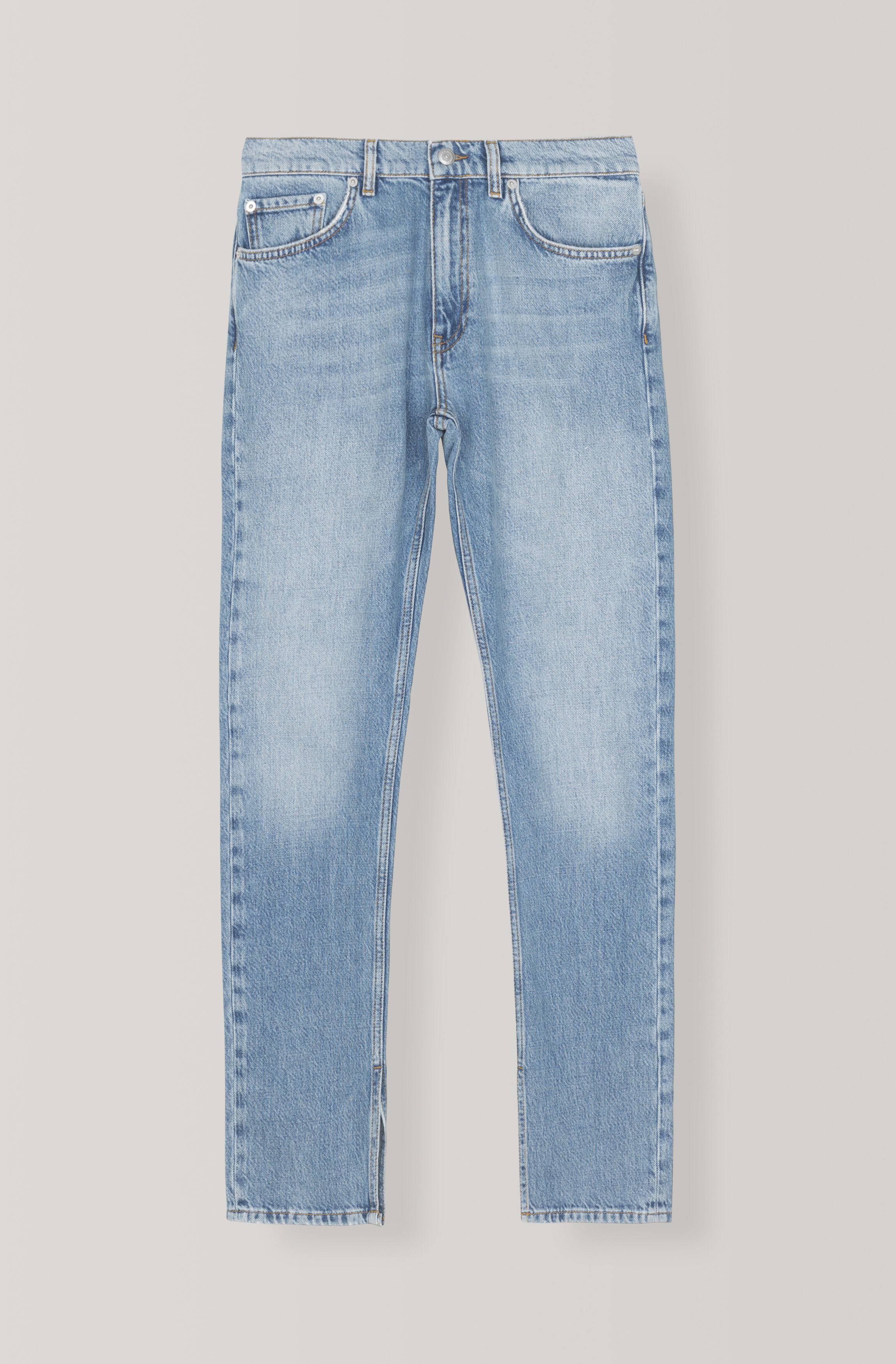 GANNI (US) Classic Denim Slit Pants - Bleached Denim ( 190.00 USD ) | Shop your new Classic Denim Slit Pants - Bleached Denim at GANNI.COM