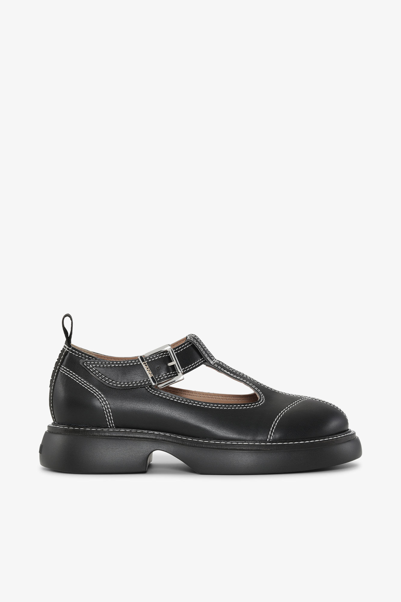 Chaussures EVA Mary Jane noires à boucle Everyday, Cotton, in colour Black - 1 - GANNI