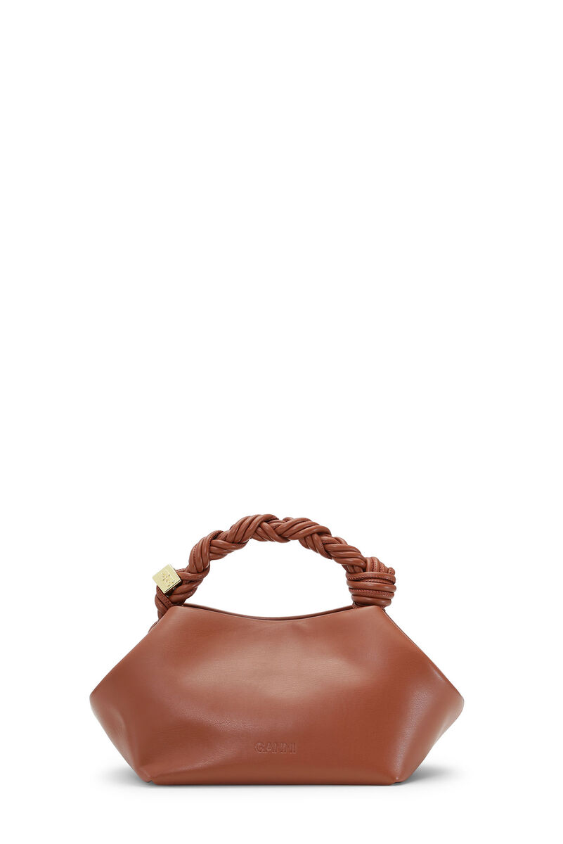 Brown Small GANNI Bou Bag, Polyester, in colour Terra Cotta - 2 - GANNI