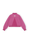 Camy Denim Jacket, Cotton, in colour Phlox Pink - 2 - GANNI