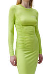 Ruched Midi Dress, Elastane, in colour Lime Popsicle - 7 - GANNI