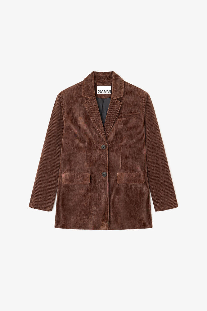 Brown Corduroy Blazer, Chicory Coffee