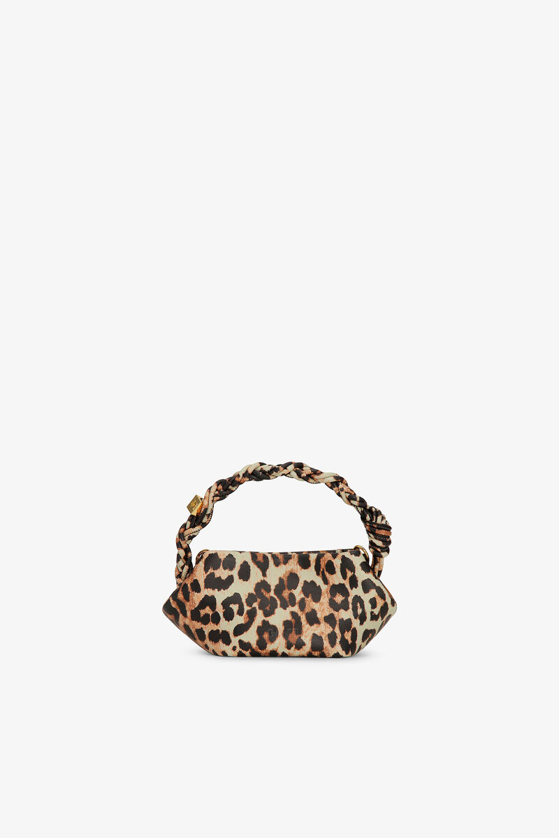 Leopard Mini Bou Bag, Polyester, in colour Leopard - 2 - GANNI
