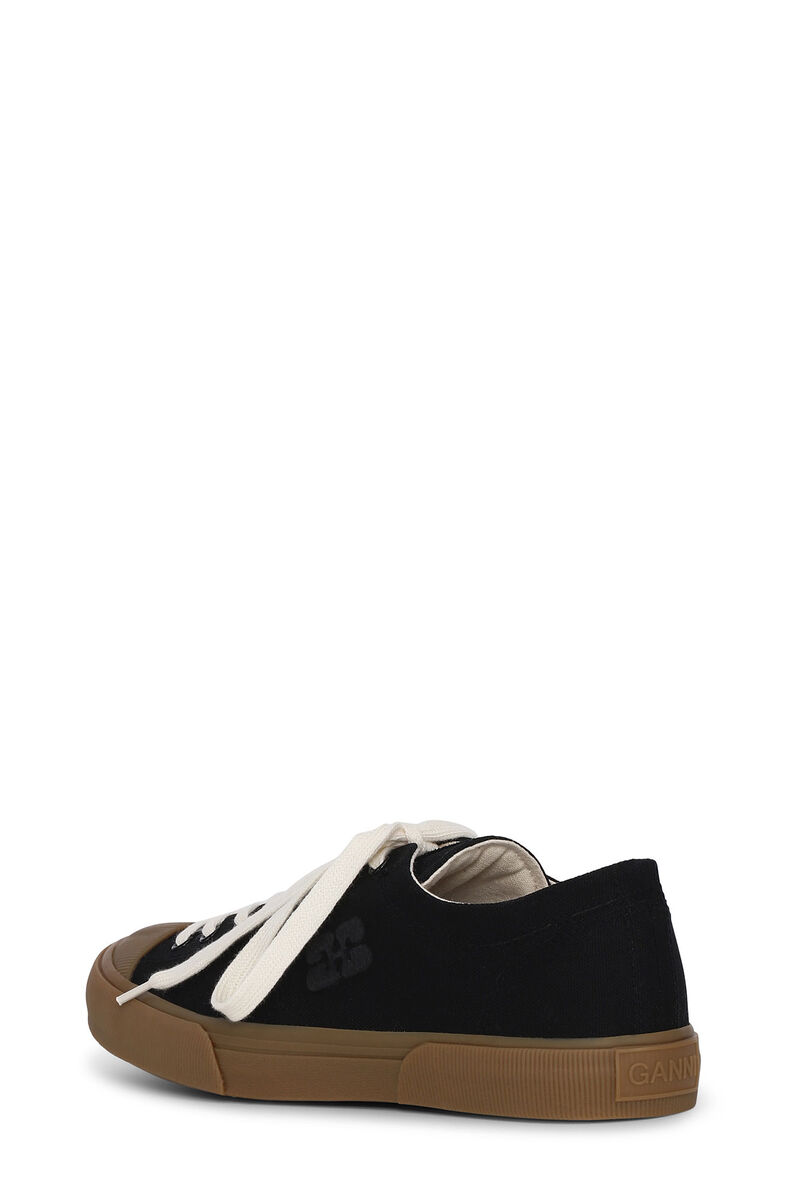 Black Classic Low Sneaker, Cotton, in colour Black - 3 - GANNI