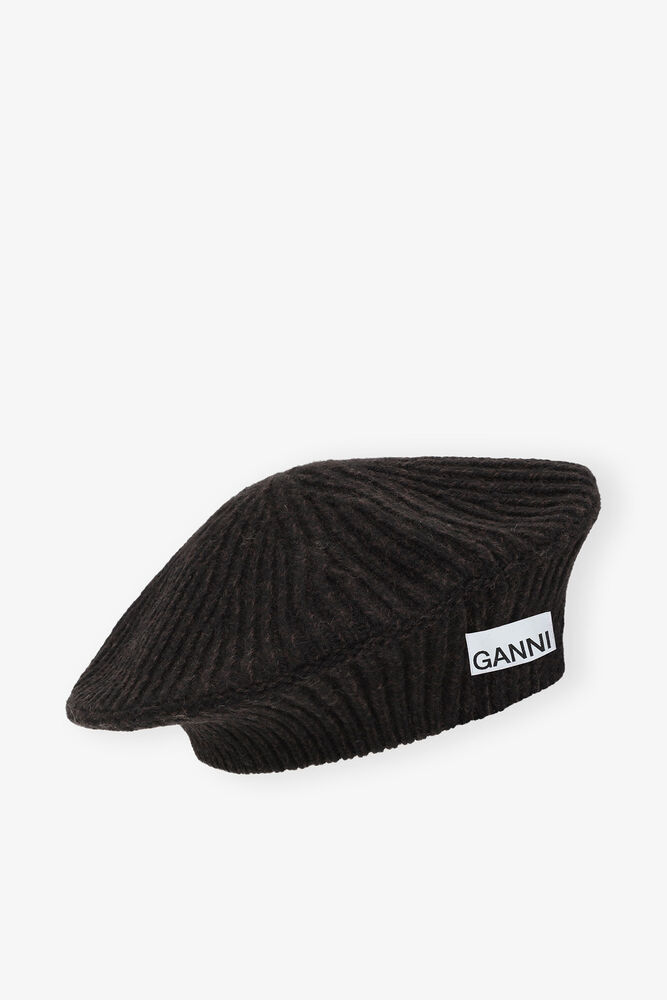 Baskenmütze aus Wool, Black Melange