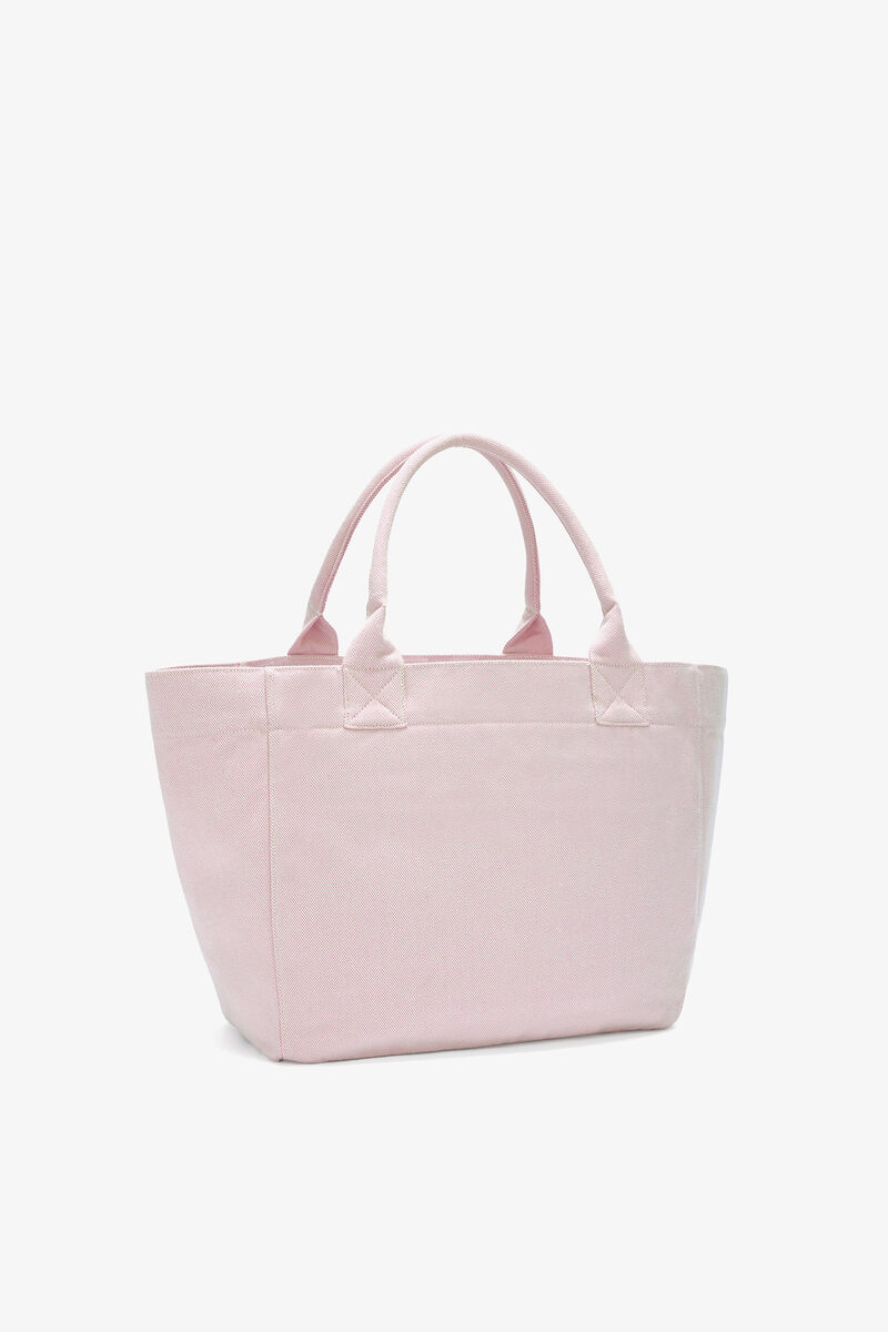 Medium Tote Bag in Pink, Recycled Polyester, in colour Egret - 2 - GANNI