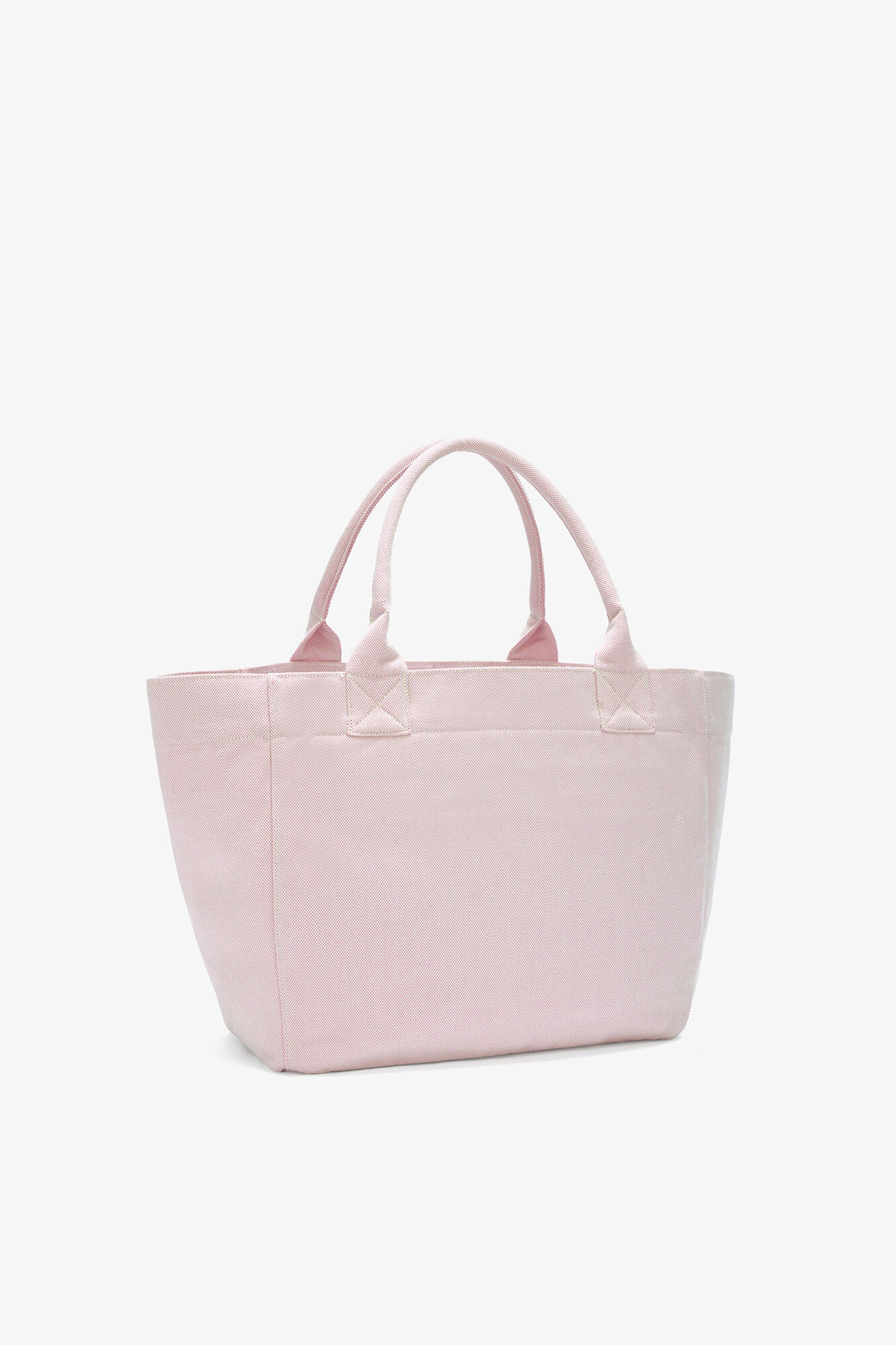 Medium Tote Bag in Pink, Recycled Polyester, in colour Egret - 2 - GANNI