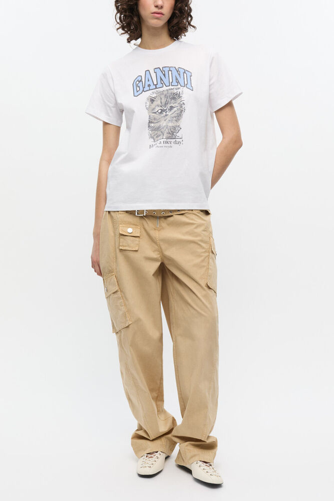 Hose mit Taschen aus gewaschener Stretch-Baumwolle, Lark