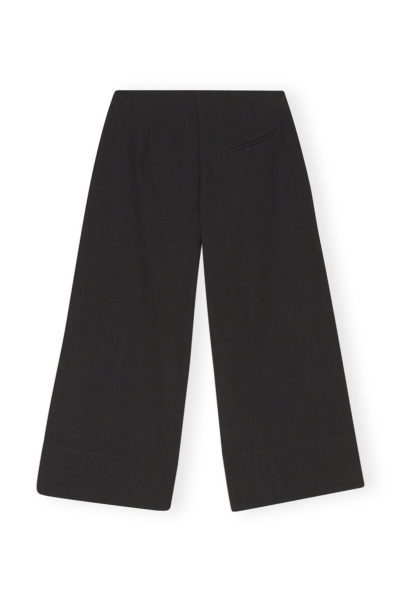 Kürzer und weiter geschnittene Anzughose aus Cotton, Cotton, in colour Black - 2 - GANNI