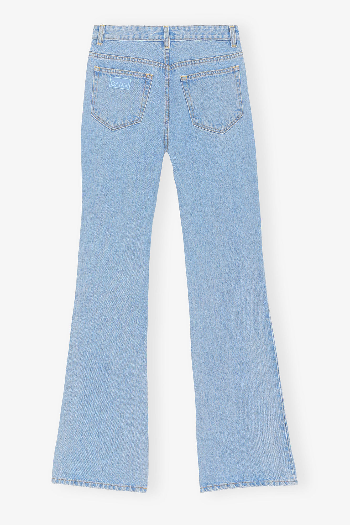 Rigid Denim Betzy, Cotton, in colour Light Blue Stone - 2 - GANNI