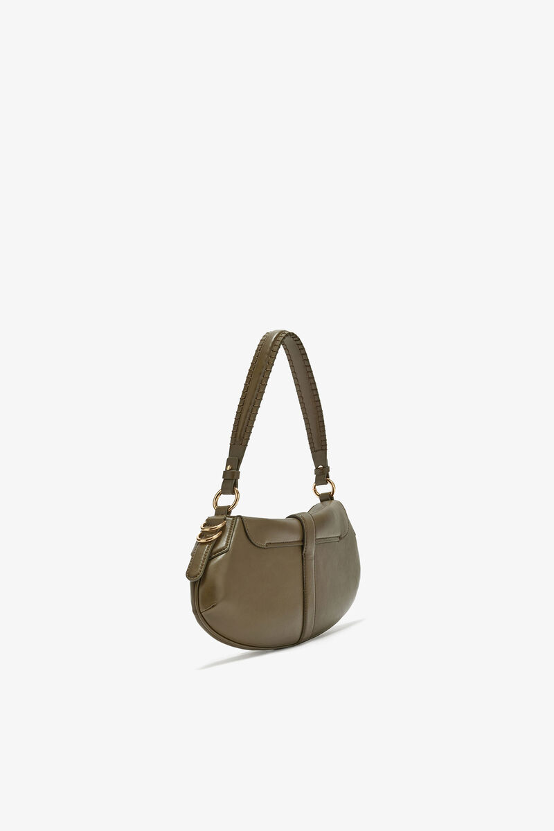 B-Kat Bag in Green, Recycled Leather, in colour Military Olive - 2 - GANNI
