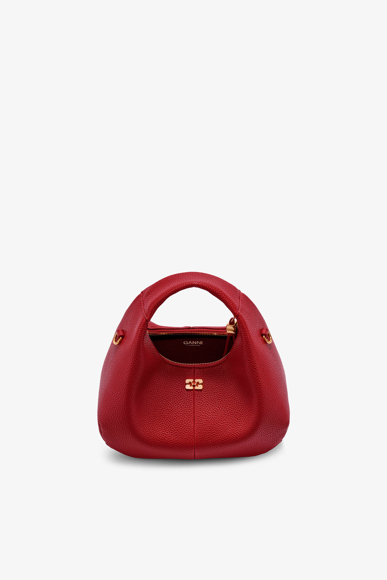 haengne omochi mini bag 赤 Red Dahlia Grained Mini Hobo Bag | GANNI US