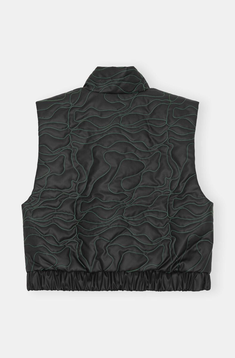 Matte Nylon Matte Nylon Puffer Vest, Polyamide, in colour Black - 2 - GANNI