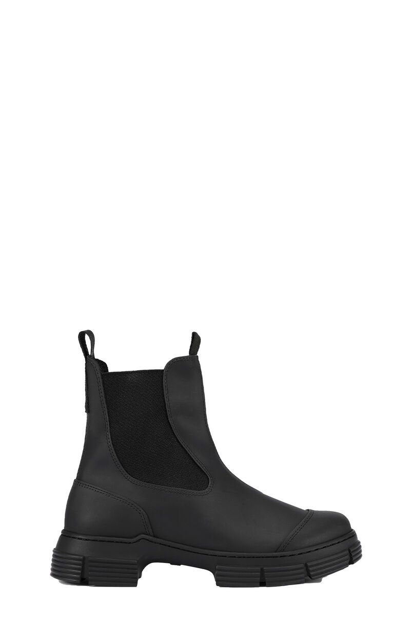 City Boots, Recycled rubber, in colour Black - 1 - GANNI