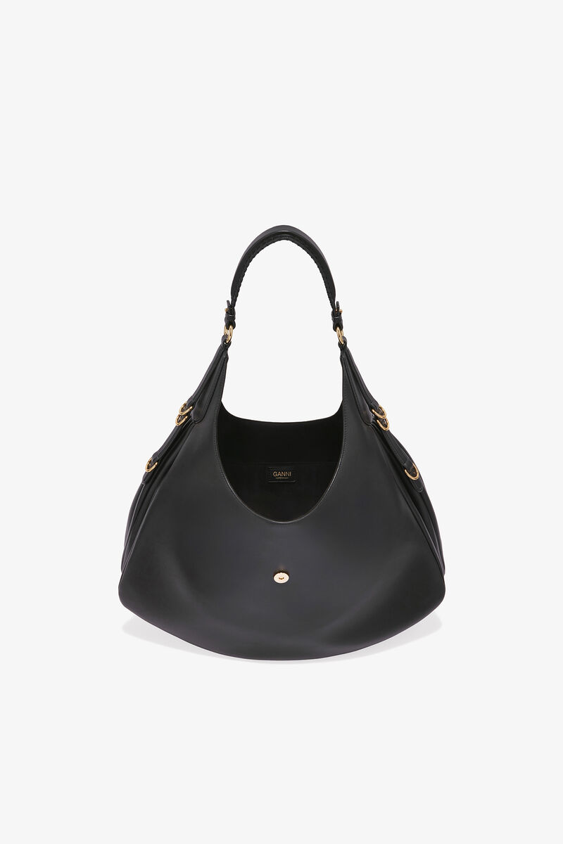 Grand sac noir Kat, Recycled Leather, in colour Black - 3 - GANNI
