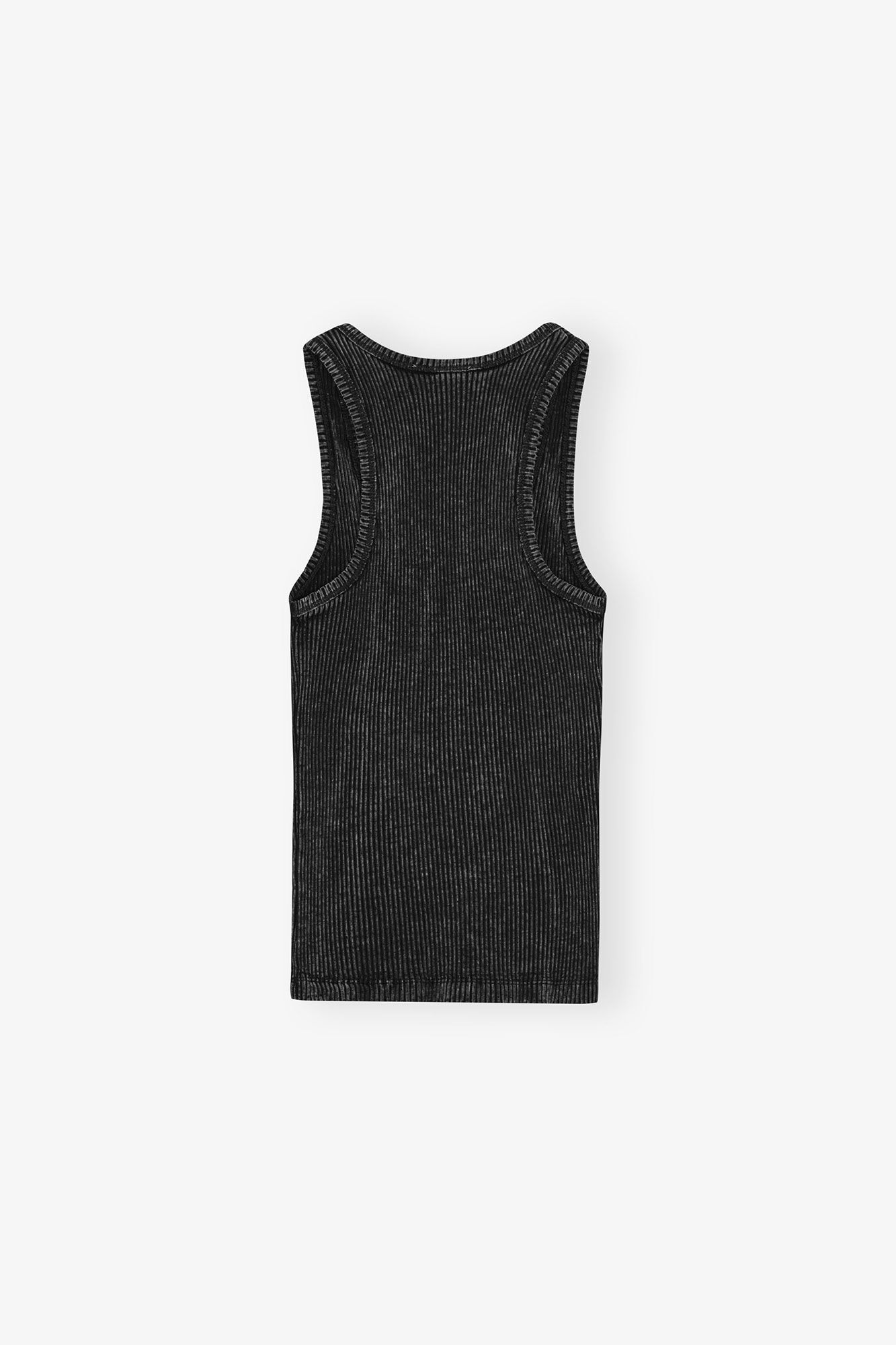 Schwarze gewaschenes Tanktop, Cotton, in colour Black Washed - 2 - GANNI