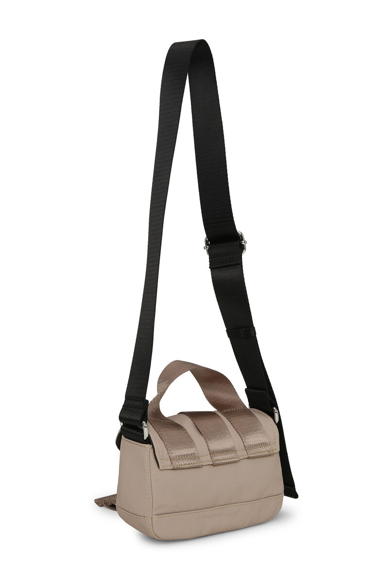 Sac Light Grey Tech Mini Satchel, Recycled Polyester, in colour Oyster Gray - 2 - GANNI