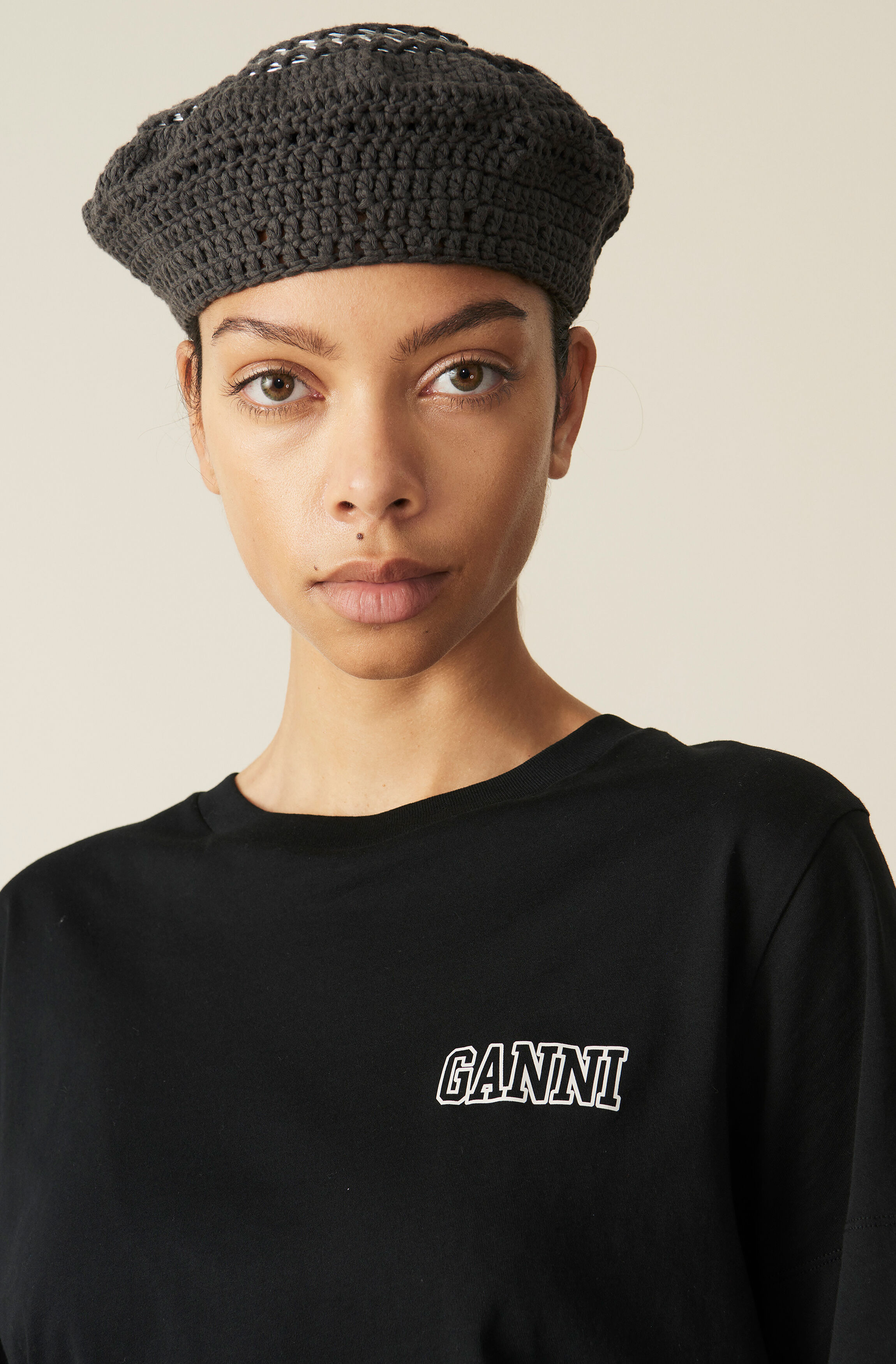 ganni t shirt black