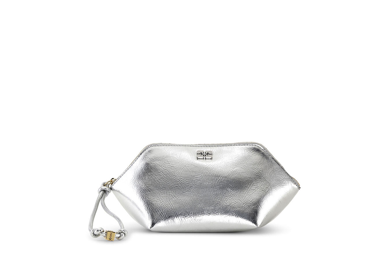 Silver GANNI Bou Zipped-clutchveske, in colour Silver - 1 - GANNI