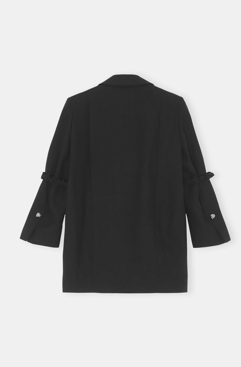 Oversized Blazer, Cotton, in colour Black - 2 - GANNI