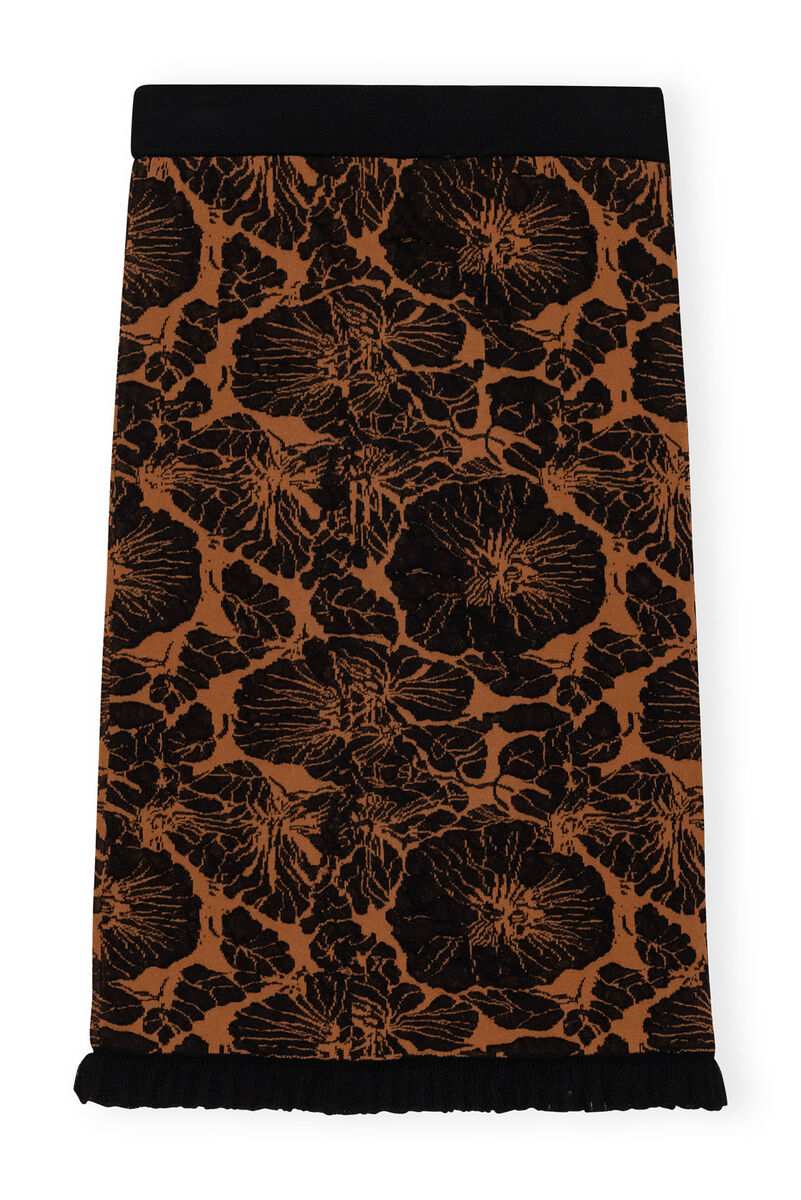 3D Jacquard Skirt, Cotton, in colour Tortoise Shell - 2 - GANNI
