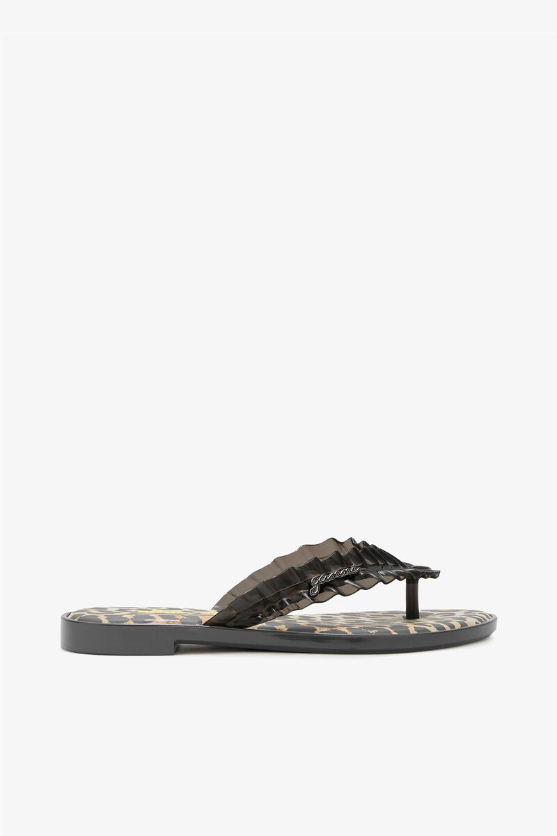 Melissa Flip Flop in Leopard, Polyvinyl Chloride, in colour Black - 1 - GANNI