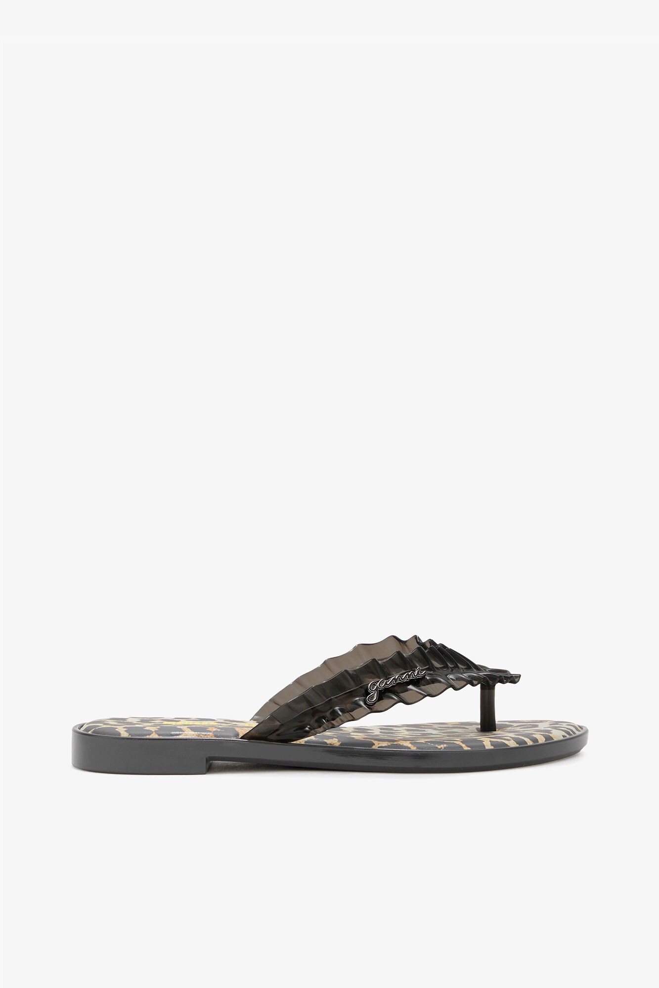 Melissa Flip Flop in Leopard, Polyvinyl Chloride, in colour Black - 1 - GANNI