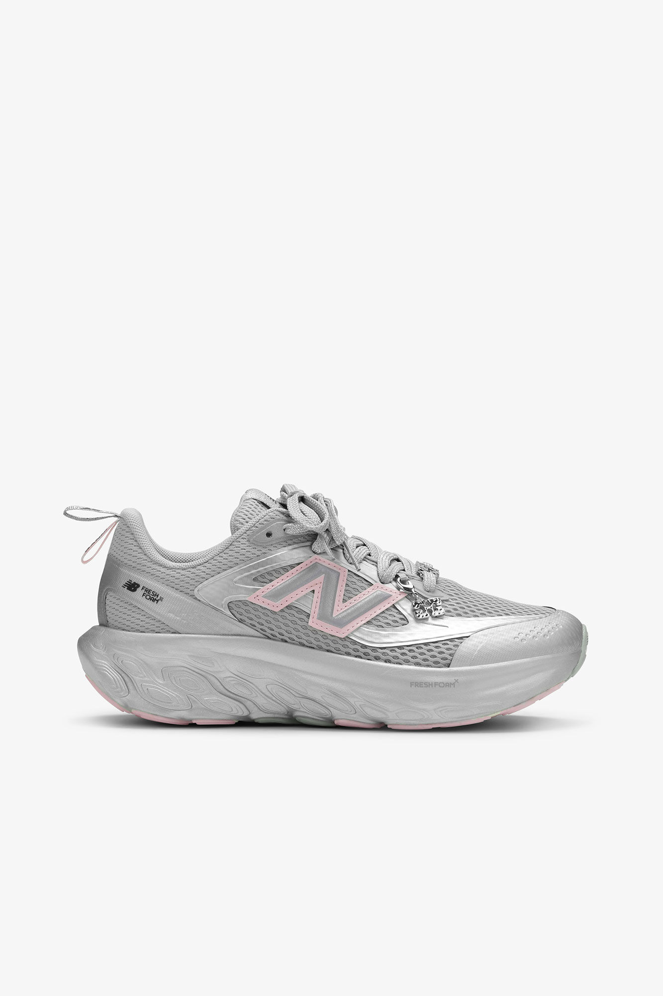 GANNI x New Balance Silver and Pink FFT Trainers, Recycled Polyester, in colour Silver Pink - 1 - GANNI