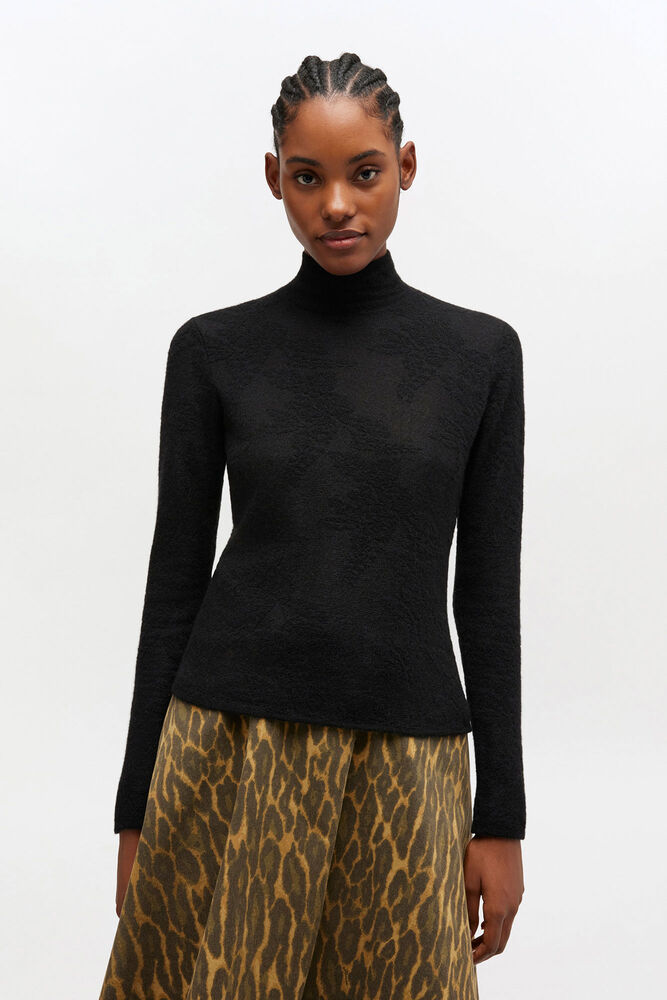 Sheer Turtleneck, Black
