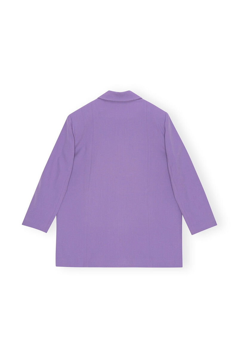 Purple Light Oversize Blazer, Elastane, in colour Purple Haze - 2 - GANNI