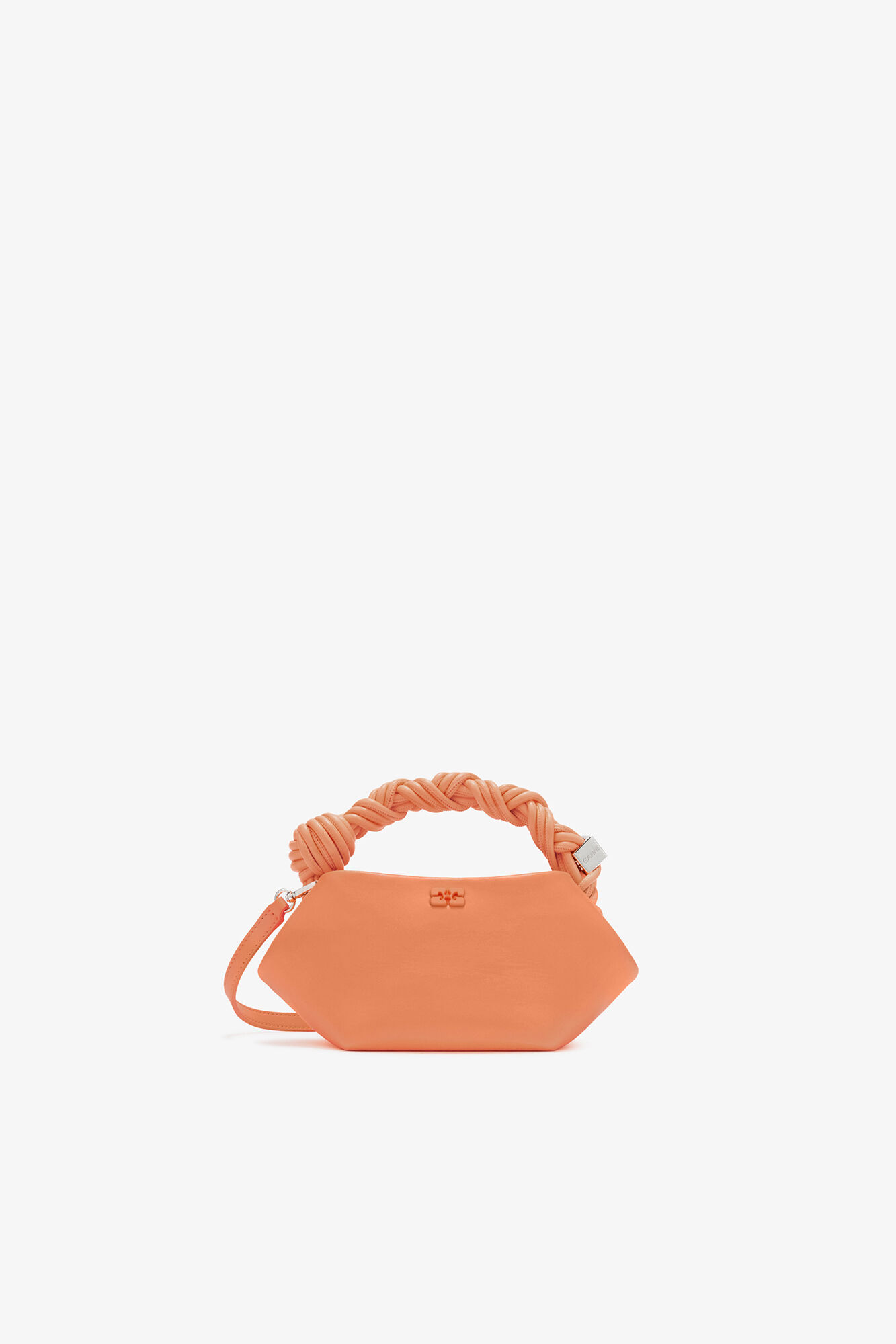 Mini Bou Bag in Orange, Recycled Leather, in colour Cantaloupe - 1 - GANNI