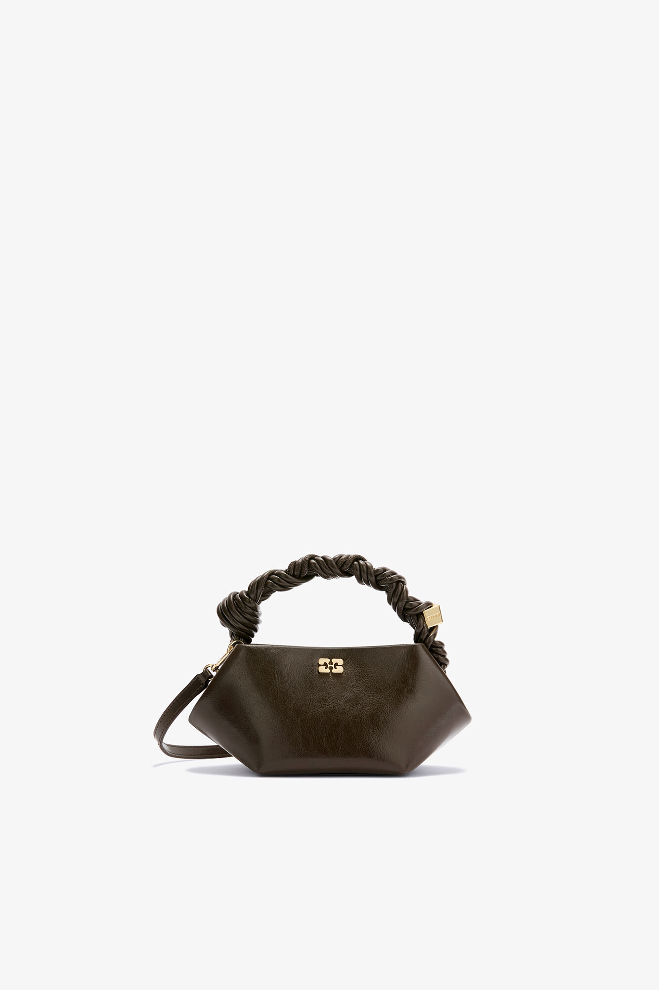 Dark Olive Green Crinkle Mini Bou Bag | GANNI (Global) CA
