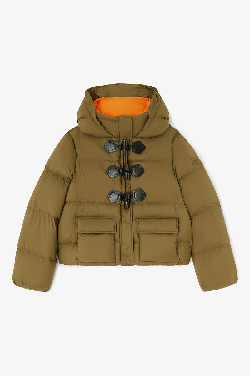 Mini puffer i Future nylon, Recycled Polyamide, in colour Military Olive - 1 - GANNI