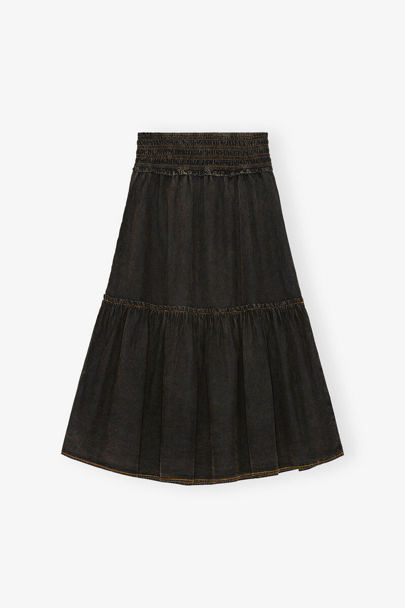 Black Washed Smock Skirt, Cotton, in colour Black - 1 - GANNI