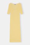Robe longue en maille, Elastane, in colour Flan - 1 - GANNI