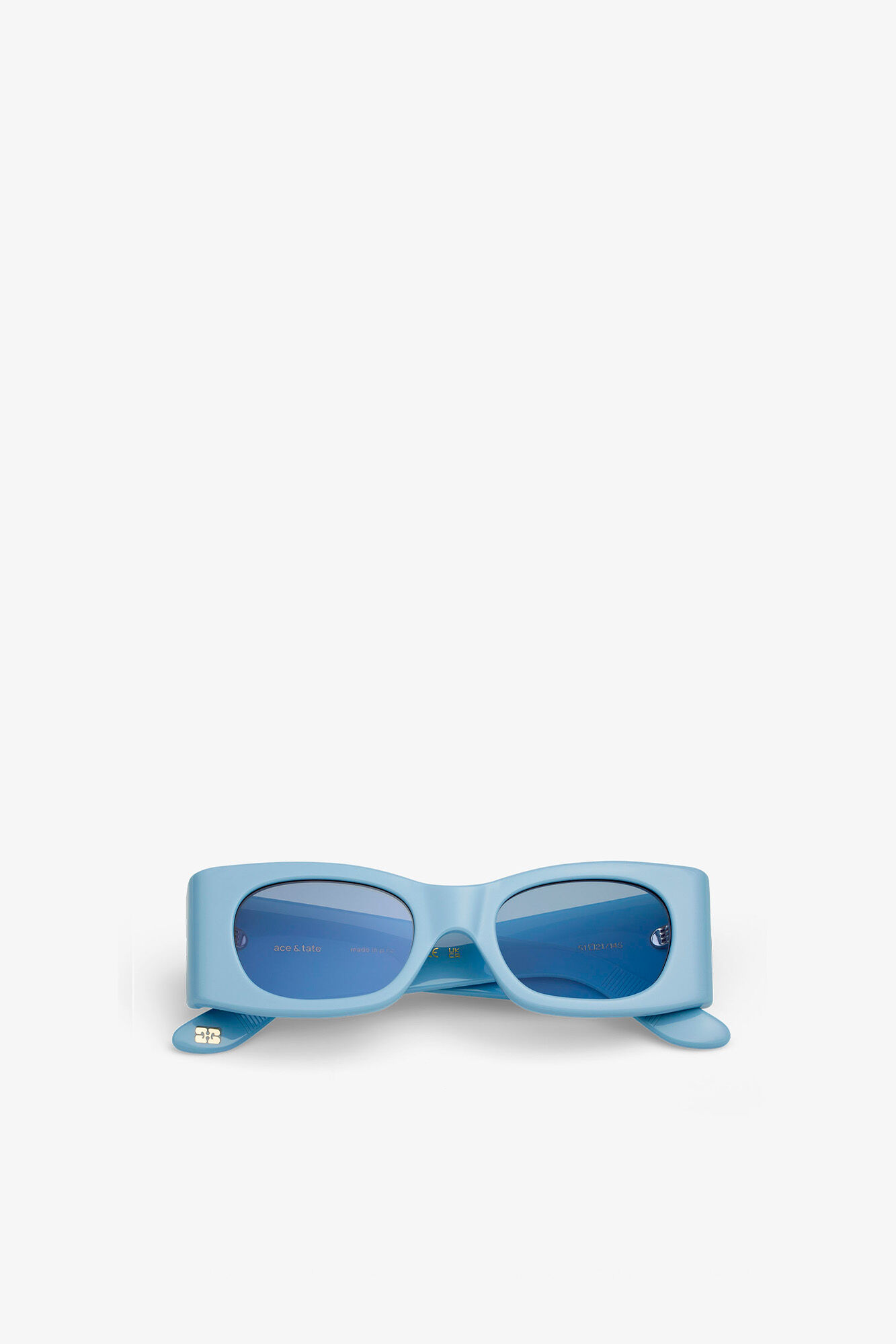 GANNI x Ace & Tate Baby Blue Kayla Sunglasses, Acetate, in colour Baby Blue - 1 - GANNI