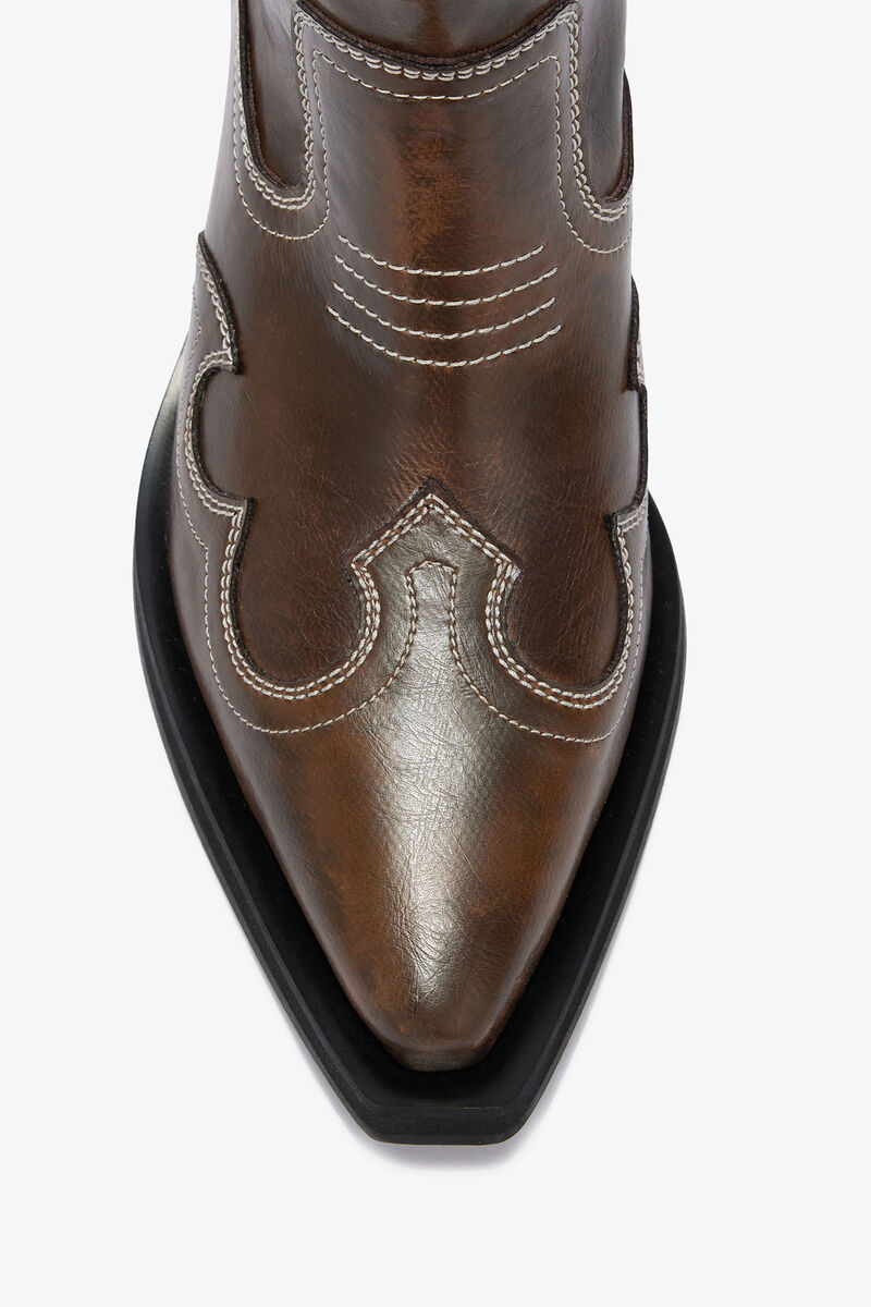 Broderade westernstövlar med lågt skaft, in colour Dark Olive - 3 - GANNI