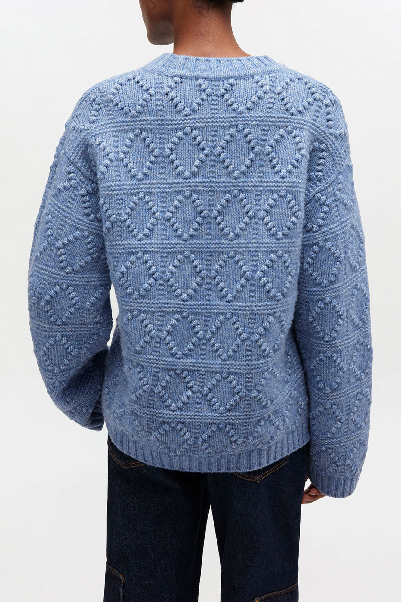 Cotton Wool Bubble Jumper, Wool, in colour Glacier Lake - 3 - GANNI