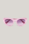 Rundade kattögon solglasögon, Biodegradable Acetate, in colour Sweet Lilac - 1 - GANNI
