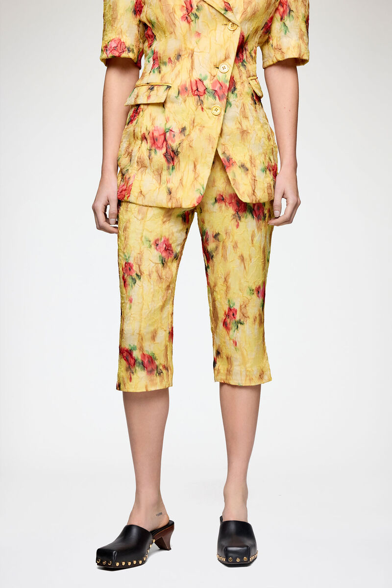 Capri Trousers in Shibori Organza, Recycled Polyester, in colour Aurora - 2 - GANNI