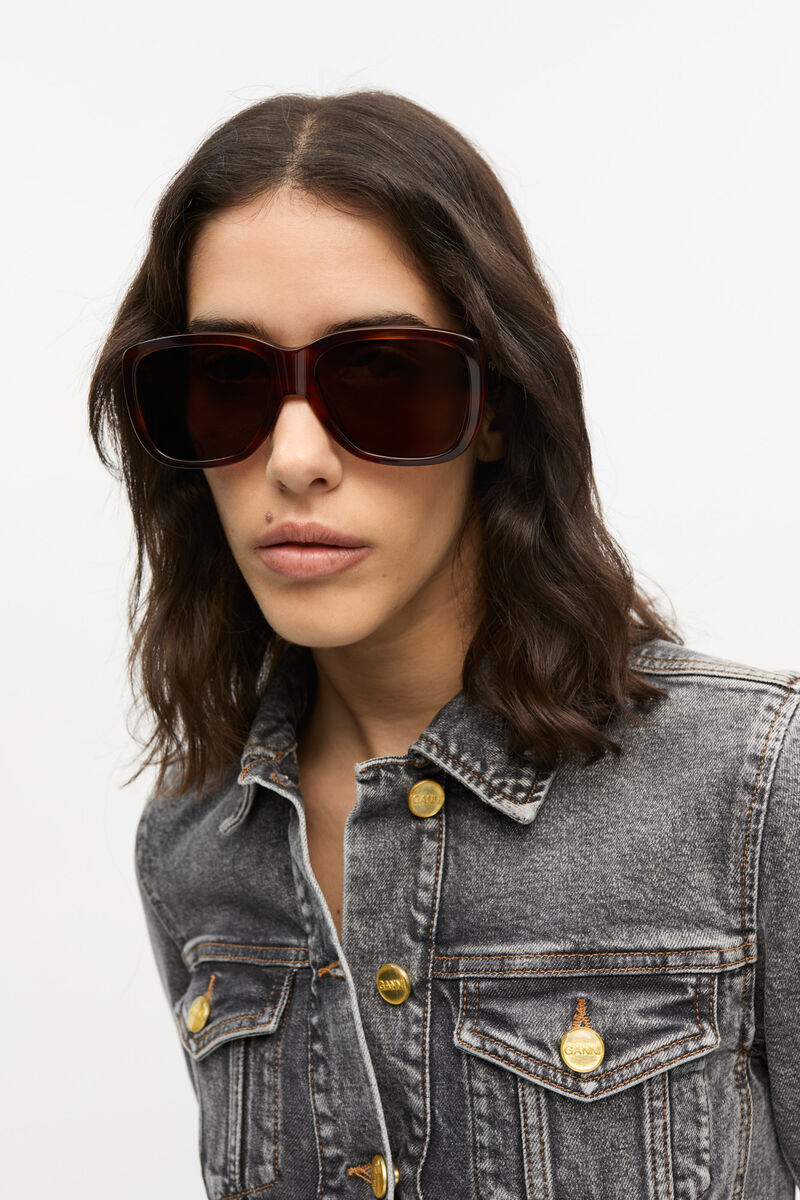 GANNI x Ace & Tate Antonio Sunglasses, Acetate, in colour Tiger's Eye - 1 - GANNI