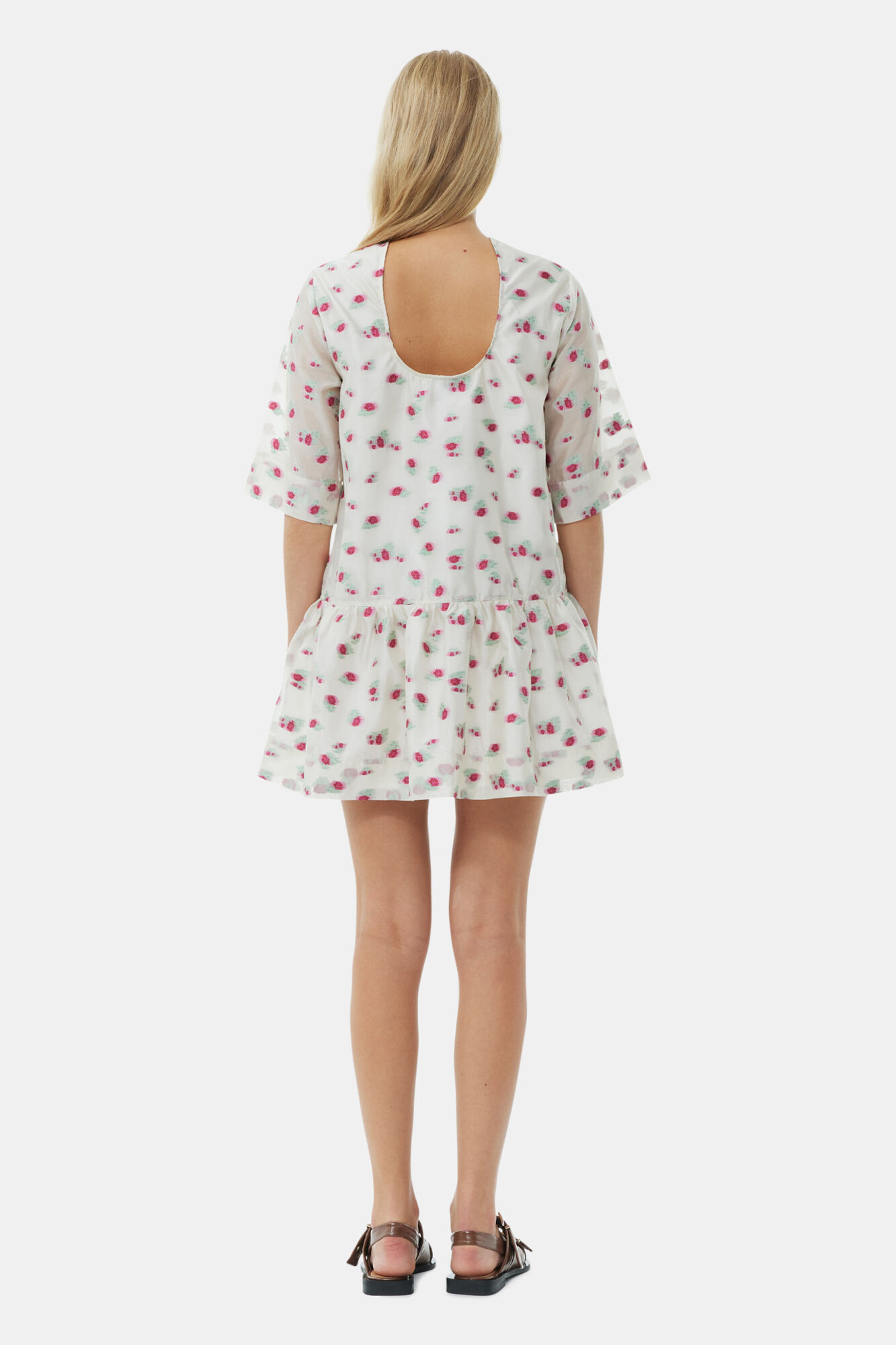 未着用 GANNI Jacquard OPEN BACK MINI DRESS GANNI 3D Jacquard Open-Back Mini-Dress | libertylondon