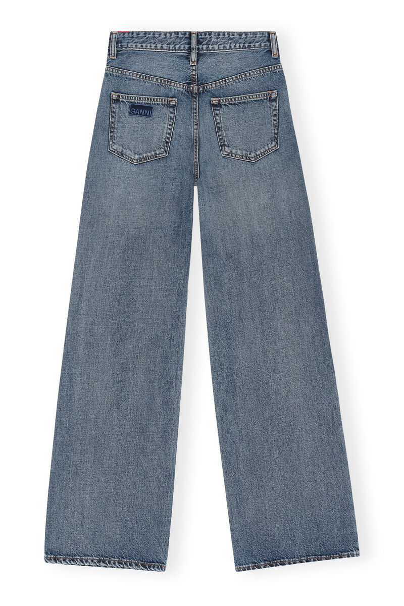 Mittelblaue Vintage-Magny-Jeans, Cotton, in colour Mid Blue Vintage - 2 - GANNI