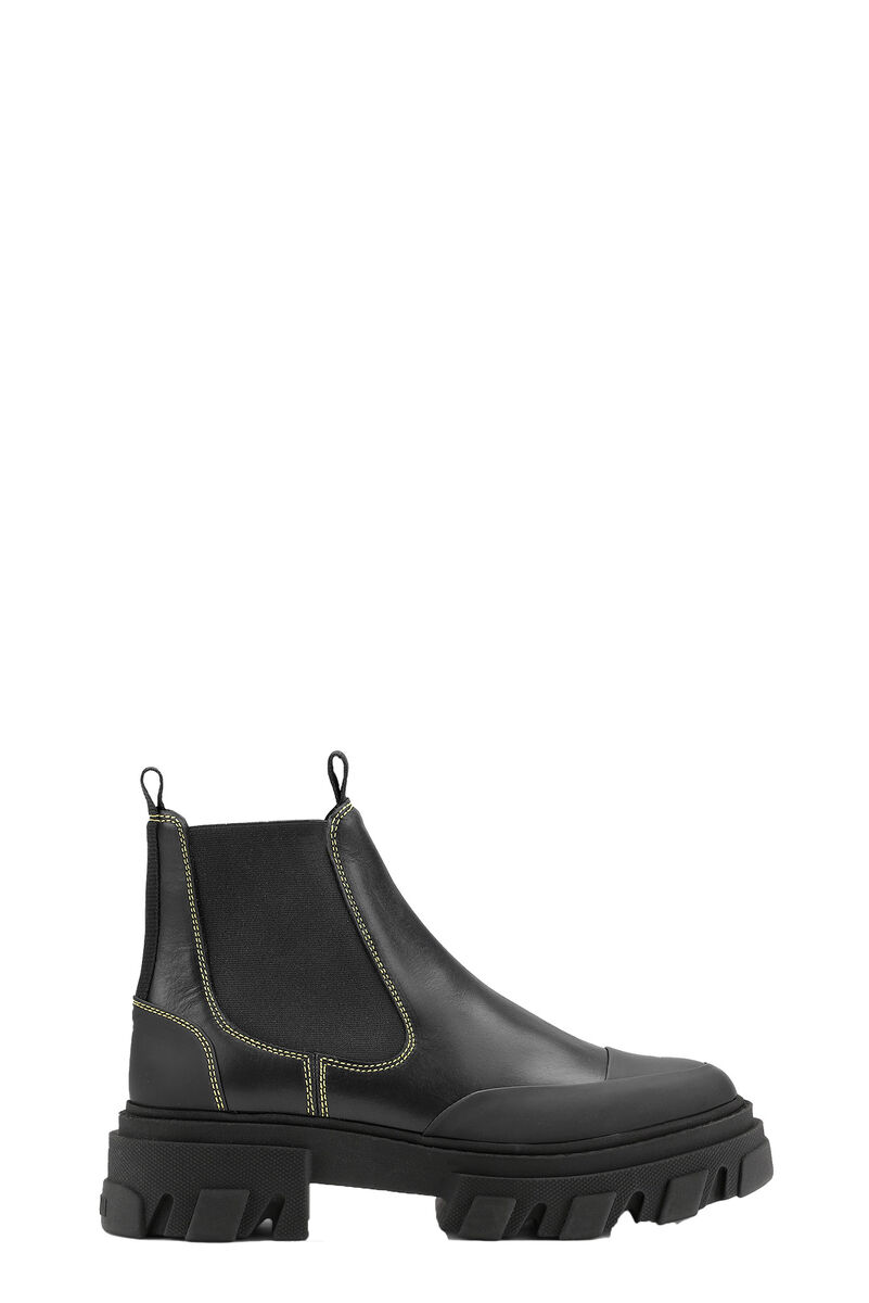 Low Chelsea Boots, Calf Leather, in colour Black - 1 - GANNI
