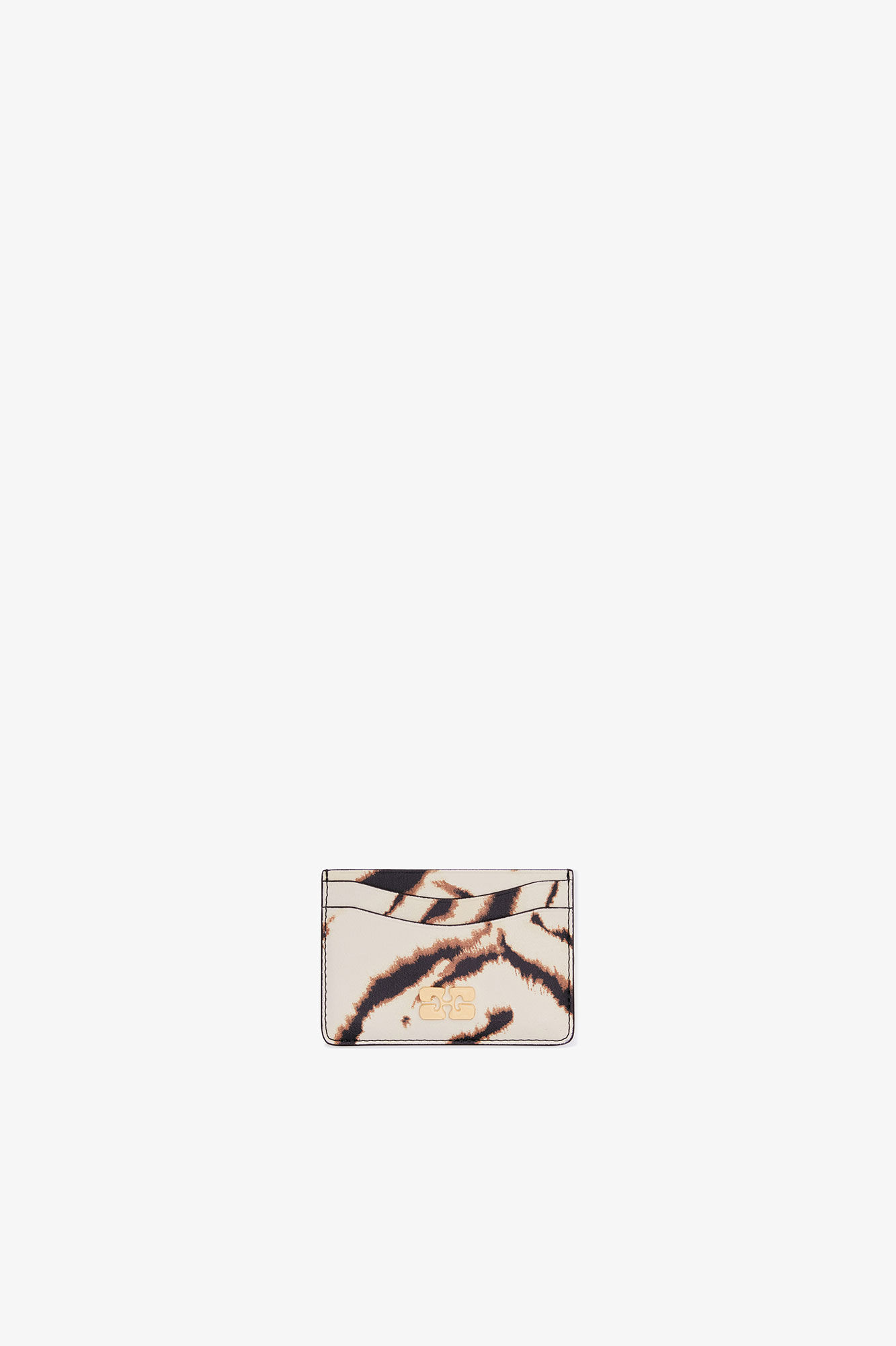 Bou Card Holder in Zebra, Recycled Polyester, in colour Egret - 1 - GANNI