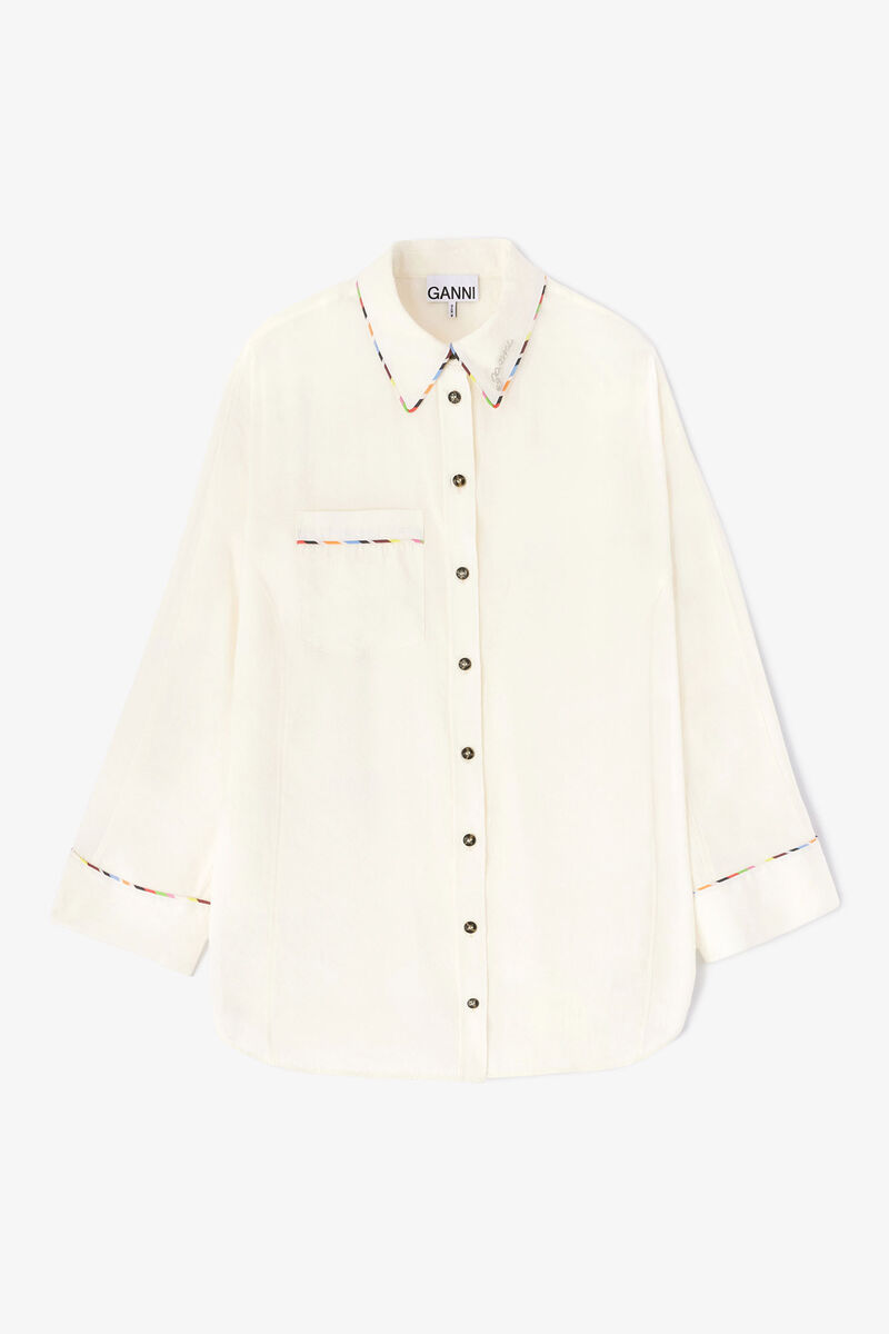 Fließendes Modal-Raglan-Shirt, Modal, in colour Egret - 1 - GANNI
